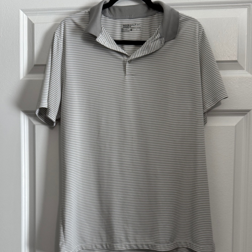 Nike Gray Striped Polo Shirt